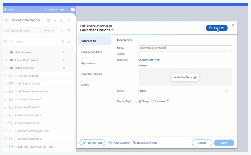 WalkMe Workflow Support WalkMe Workflow Support